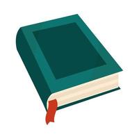 grön bok med bokmärke läsning och lärande vektor