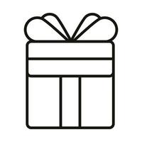 alles gute zum geburtstag quadratische geschenkbox mit bogenfeier party line icon vektor