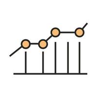 Erfolgslinie und Füllung für digitale Marketingdiagrammstrategie vektor