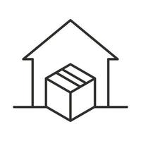 Lieferservice zu Hause Box im Türlinien-Design vektor