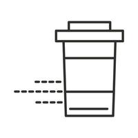 schnelle Lieferung Essen zum Mitnehmen Kaffeetasse Design im Linienstil vektor