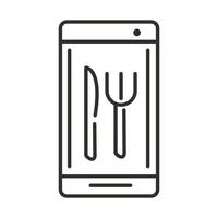 online matleverans service restaurang app linje stil design vektor