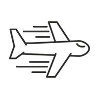snabb leverans flygplan transport linje stil design vektor