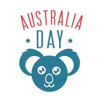 australien dag söt koala djur nationella emblem vektor