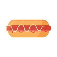 Hot-Dog-Fast-Food-Menü im flachen Cartoon-Symbol vektor