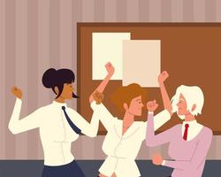 Geschäftsfrauen feiern, Teamwork vektor