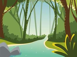 Landschaft Wald und Wasser vektor
