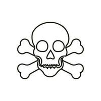Schädel und Knochen-Vektor-Symbol. gefahr abbildung zeichen. Giftsymbol oder Logo. vektor