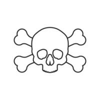 skalle och ben vektor ikon. fara illustration tecken. förgifta symbol eller logotyp.