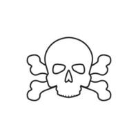 Schädel und Knochen-Vektor-Symbol. gefahr abbildung zeichen. Giftsymbol oder Logo. vektor