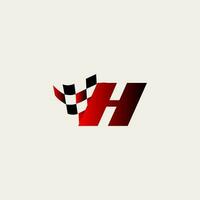 Brief h Flagge Rennen Rennen Design Vektor