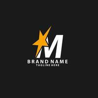 Brief m Monogramm Star Design Logo vektor