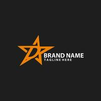 Brief d mit Star Rennen Logo Design Vektor