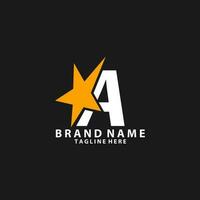 Brief ein Monogramm Star Design Logo vektor