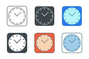 klocka eller timer ikon symbol mall för grafisk och webb design samling logotyp vektor illustration