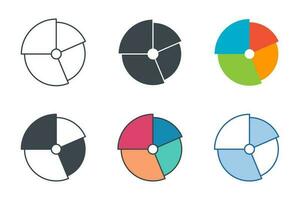 Kuchen Diagramm Symbol Symbol Vorlage zum Grafik und Netz Design Sammlung Logo Vektor Illustration