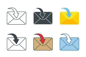 e-post eller kuvert med kolla upp mark ikon symbol mall för grafisk och webb design samling logotyp vektor illustration