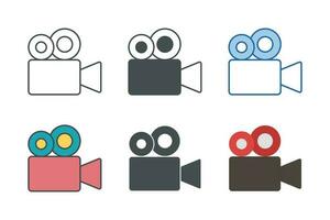 video kamera ikon symbol mall för grafisk och webb design samling logotyp vektor illustration