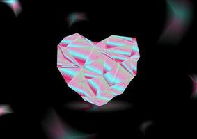 cristal polygonal Herz gemacht von holographisch vereiteln abstrakt Hintergrund vektor