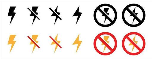 Blitz Licht Symbol hoch Stromspannung Elektrizität Symbol schwarz und Orange vektor