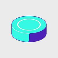 is hockey puck isometrisk vektor illustration