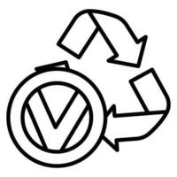 Öko freundlich Alternative Energie Quelle und Abfall Recycling Symbol, Konzept Grün Öko Erde schwarz einfach eben Vektor Illustration, isoliert auf Weiß.