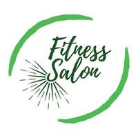 Fitness Salon Etikett. Öko Stil und Wellness Leben. gesund Lebensstil Abzeichen. Vektor Illustration Symbol mit Sunburst