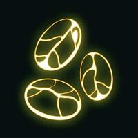 Konzept Kaffee Bohne Neon- glühen Stil Vektor Illustration, Symbol isoliert auf Weiss, Energie trinken.
