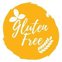 gluten fri märka. friska och organisk mat. font med borsta. mat intolerans symboler och märken. vektor illustration ikon