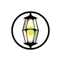 lykta lampa logotyp design, liv belysning vektor, lampa logotyp illustration, produkt varumärke, retro årgång vektor