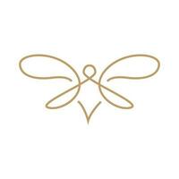 trollslända logotyp, flygande djur- design, insekt vektor illustration mall