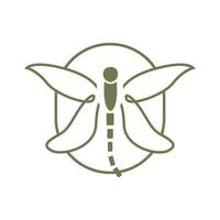 trollslända logotyp, flygande djur- design, insekt vektor illustration mall