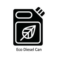 Öko Diesel können Vektor solide Symbol Design Illustration. Natur und Ökologie Symbol auf Weiß Hintergrund eps 10 Datei