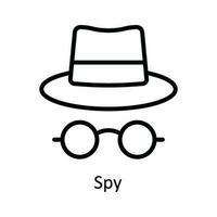 Spion Vektor Gliederung Symbol Design Illustration. Cyber Sicherheit Symbol auf Weiß Hintergrund eps 10 Datei