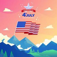 4. Juli amerikanischer Unabhängigkeitstag Hintergrund vektor