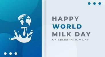 Welt Milch Tag Feier Vektor Design Illustration zum Hintergrund, Poster, Banner, Werbung, Gruß Karte