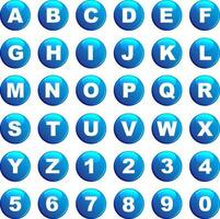 alfabet knappar - blå vektor