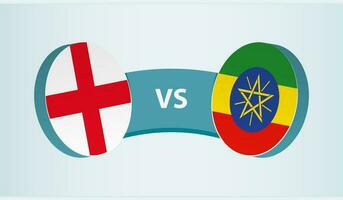 England gegen Äthiopien, Mannschaft Sport Wettbewerb Konzept. vektor