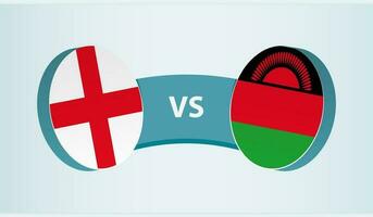 England gegen Malawi, Mannschaft Sport Wettbewerb Konzept. vektor