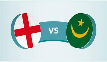 England gegen Mauretanien, Mannschaft Sport Wettbewerb Konzept. vektor