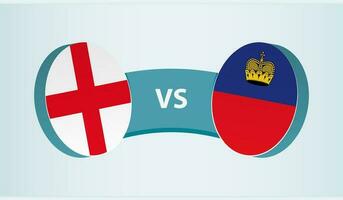 England gegen Liechtenstein, Mannschaft Sport Wettbewerb Konzept. vektor