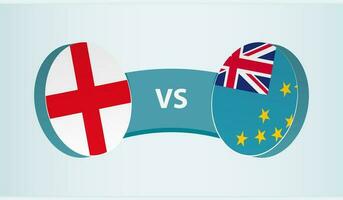 England gegen Tuvalu, Mannschaft Sport Wettbewerb Konzept. vektor
