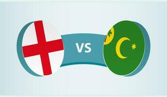England gegen Kokos Inseln, Mannschaft Sport Wettbewerb Konzept. vektor