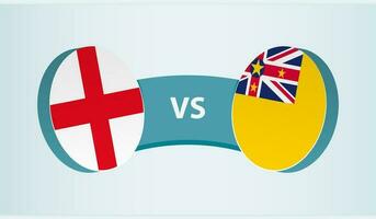 England gegen niue, Mannschaft Sport Wettbewerb Konzept. vektor