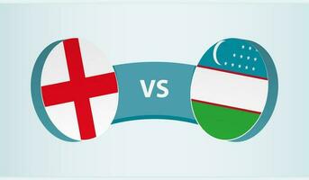 England gegen Usbekistan, Mannschaft Sport Wettbewerb Konzept. vektor