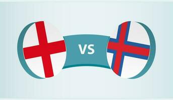 England gegen Färöer Inseln, Mannschaft Sport Wettbewerb Konzept. vektor