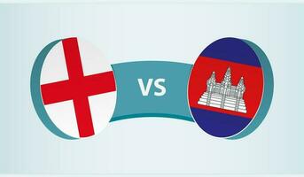 England gegen Kambodscha, Mannschaft Sport Wettbewerb Konzept. vektor