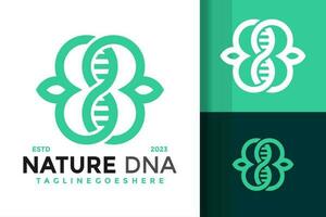 Natur Blatt DNA Logo Design Vektor Symbol Symbol Illustration