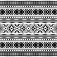 aztekisch geometrisch nahtlos ethnisch Muster. Stammes- traditionell Ornament Motiv Design zum Textil. schwarz und Weiß Farben. vektor