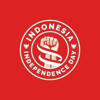 Indonesien Unabhängigkeit Tag Logo Design Vektor Illustration